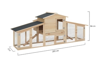 Poulailler clapier XXL avec pondoir - 6 poules
