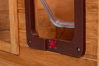 Niche en bois auto-chauffante pour chat - Naturel et vert