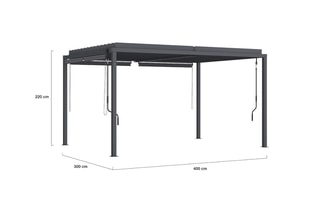 Pergola bioclimatique avec stores -  3 x 4 m