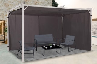2 rideaux universels pergola - 290 x 215 cm - 390 x 215 cm
