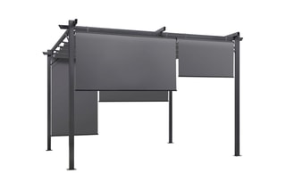 Pergola avec toit rétractable et 4 stores intégrés 12 m² Marina