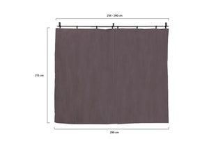 Rideau et tringle pour pergola - Gris - 290 x 215 cm