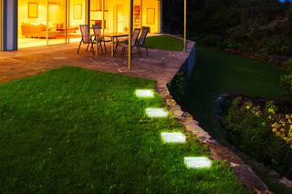 8 pavés solaires 4 LED en verre - Blanc