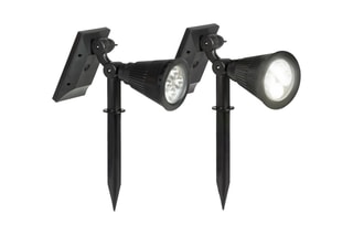 2 spots LED solaires 2-en-1 - Blanc