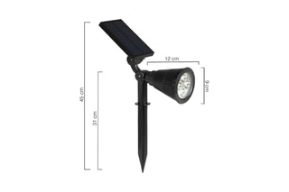 2 spots LED solaires 2-en-1 - Blanc