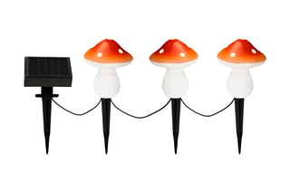 Guirlande solaire champignons 3 LED - Blanc chaud