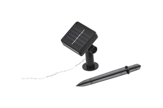 Guirlande solaire diamants 10 LED - Blanc chaud