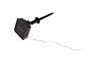 Guirlande solaire diamants 10 LED - Blanc chaud