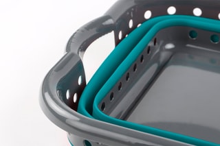 Bannette à linge pliable - Gris et bleu