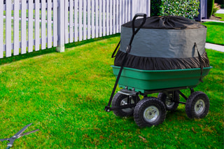Chariot de jardin benne inclinable avec sac - 60 x 53,5 x 152 cm