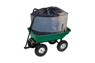 Chariot de jardin benne inclinable avec sac - 60 x 53,5 x 152 cm