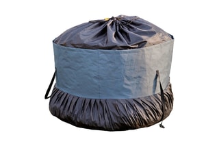 Chariot de jardin benne inclinable avec sac - 60 x 53,5 x 152 cm