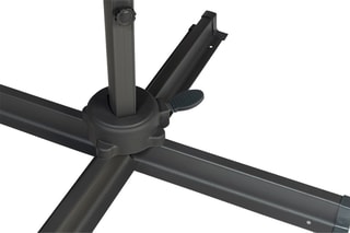 Parasol rond 360° déporté avec housse et pied - 3 m