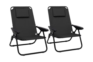 2 fauteuils de plage pliables - 64 x 58 x 79 cm