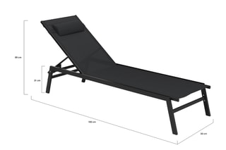 2 chaises longues Faro - 185 x 56 x 89 cm