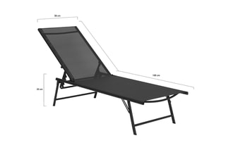 2 chaises longues Malaga - 190 x 58 x 33 cm