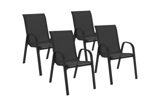 4 chaises de jardin empilables - 84 x 51,5 x 68 cm