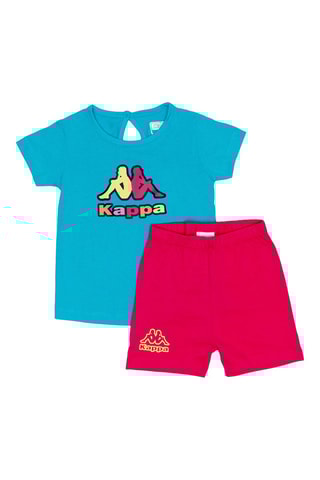 T-shirt et short - Turquoise et fuchsia 