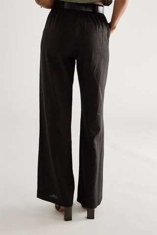 Pantalon droit en lin - Noir