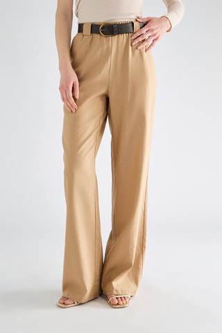 Pantalon droit en lin - Beige