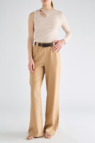 Pantalon droit en lin - Beige