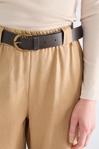 Pantalon droit en lin - Beige