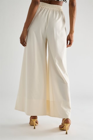 Pantalon palazzo taille haute - Beige
