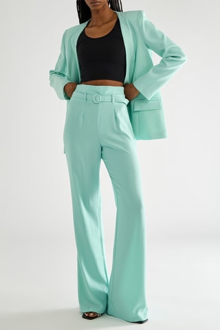 Pantalon taille haute - Vert d'eau