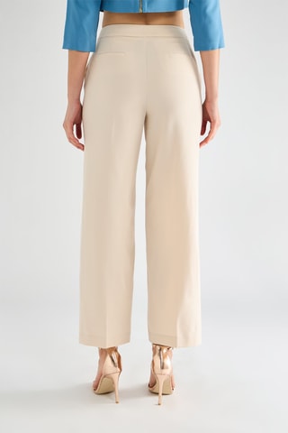 Pantalon palazzo taille haute - Beige