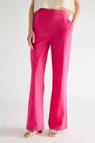 Pantalon carotte taille haute - Fuchsia