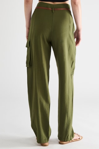 Pantalon cargo taille haute - Vert