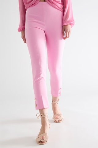 Pantalon droit 7/8 taille haute - Rose