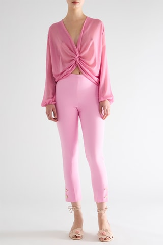 Pantalon droit 7/8 taille haute - Rose
