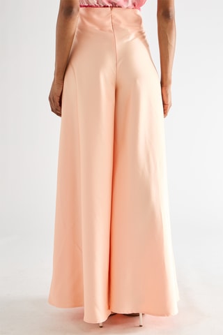 Pantalon palazzo taille haute - Pêche