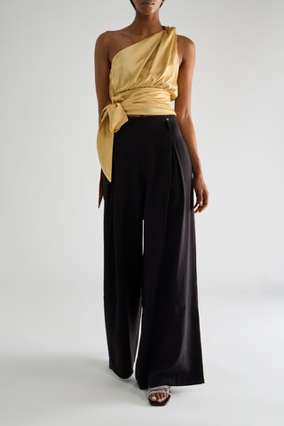 Pantalon palazzo taille haute - Noir