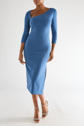Robe midi - Bleu