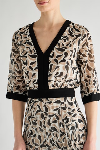 Robe patineuse - Noir et beige