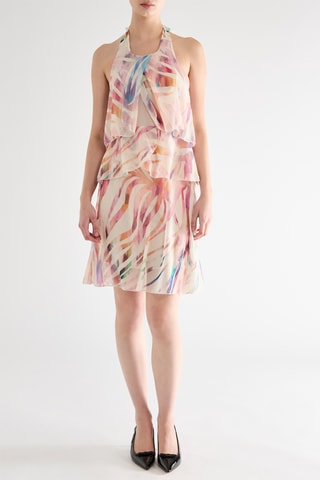 Robe volantée - Rose et beige
