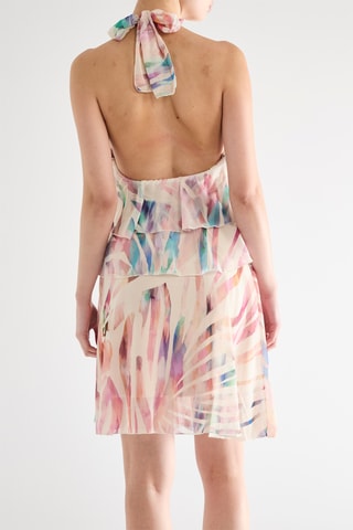 Robe volantée - Rose et beige
