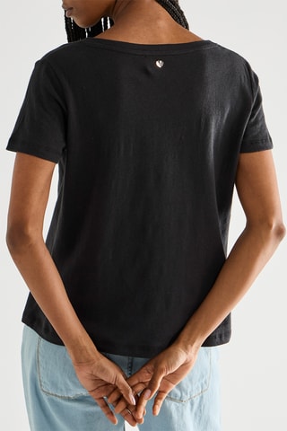 T-shirt en lin - Noir