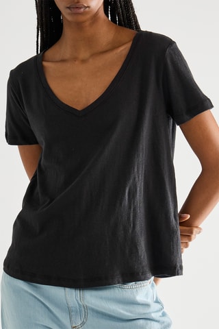 T-shirt en lin - Noir