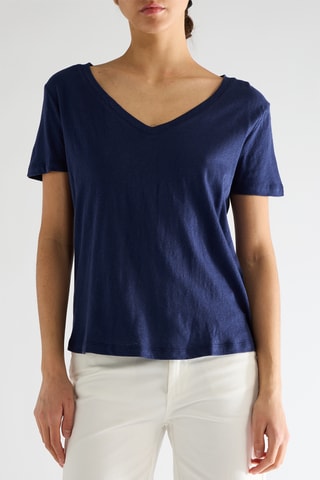 T-shirt en lin - Bleu