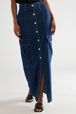 Jupe longue en jean - Indigo