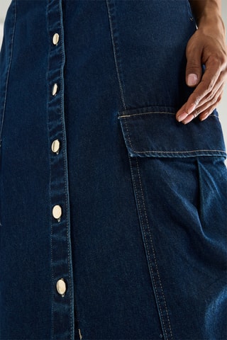 Jupe longue en jean - Indigo