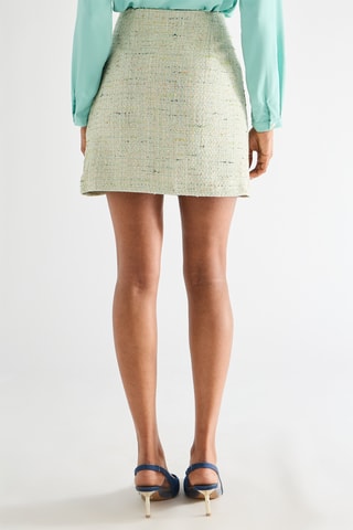 Minijupe en tweed taille haute - Vert