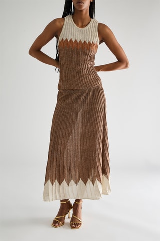 Jupe midi - Marron