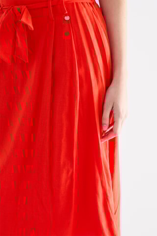 Jupe midi en lin - Rouge