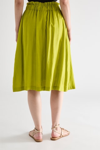 Jupe midi en lin - Vert citron