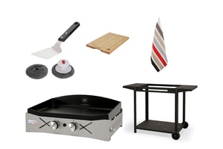 Plancha gaz Sekoia 260 avec chariot et accessoires