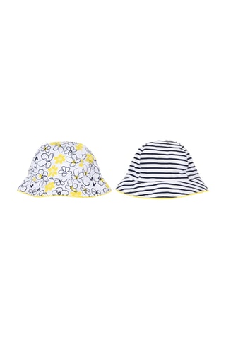 2 bobs - Blanc et bleu marine